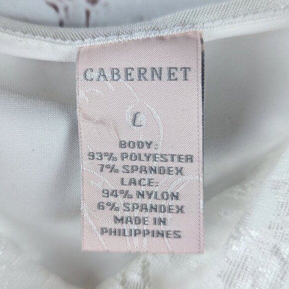 Cabernet White Lace Camisole Lingerie Top L - Picture 2 of 5